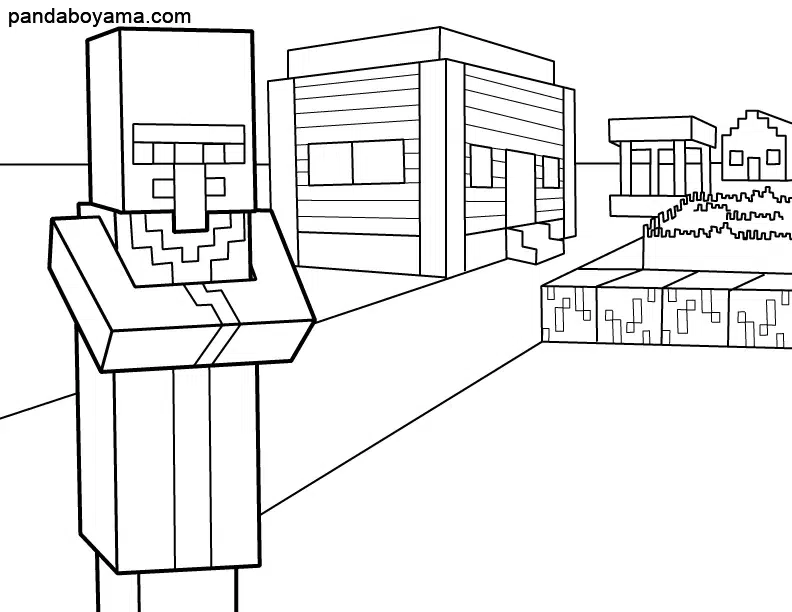 Çocuklar için Minecraft boyama sayfası