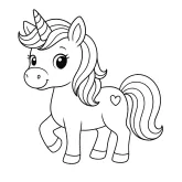 Kalpli Tatlış Unicorn boyama sayfası