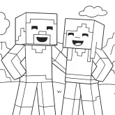Minecraft En iyi Arkadaşlar boyama sayfası