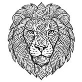 Ormanın Efendisi Aslan Mandala boyama sayfası