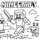 Minecraft Steve ve Creeper Piksel Krallığı boyama sayfası