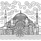 Ayasofya Camii Mandala boyama sayfası