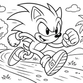 Kirpi Sonic Macera Parkuru boyama sayfası