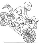 Toprak Razgatlıoğlu Motosiklet ile Stoppie Hareketi boyama sayfası