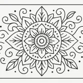 Sakinliğin Dalgası Mandala – Okul Öncesi boyama sayfası