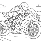 Hızlı Yarış Motoru boyama sayfası