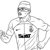 Futbolcu Victor Osimhen boyama sayfası