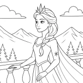 Elsa Şatonun Balkonunda boyama sayfası
