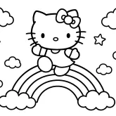 Hello Kitty Masalsı Gökkuşağında boyama sayfası