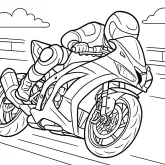 Yarış Motoru boyama sayfası