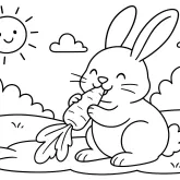 Tombul Tavşan ve Havuç boyama sayfası