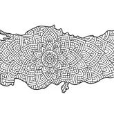 Türkiye Haritası Mandala boyama sayfası