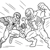 Örümcek Adam vs Venom boyama sayfası