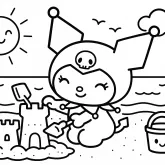 Kuromi ile Kumdan Kale Keyfi boyama sayfası