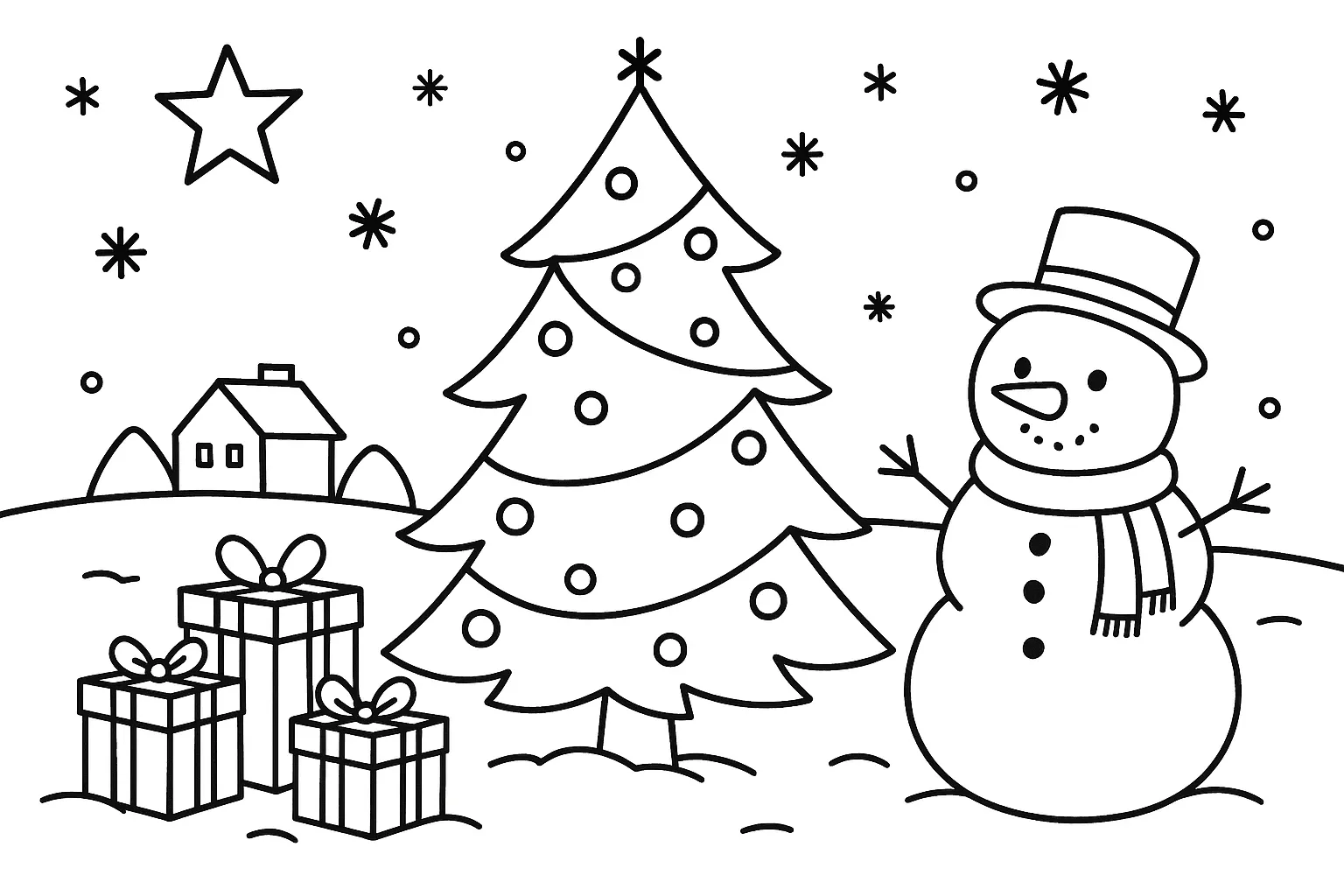 Mutlu Yılbaşı (Yeni Yıl) boyama sayfası