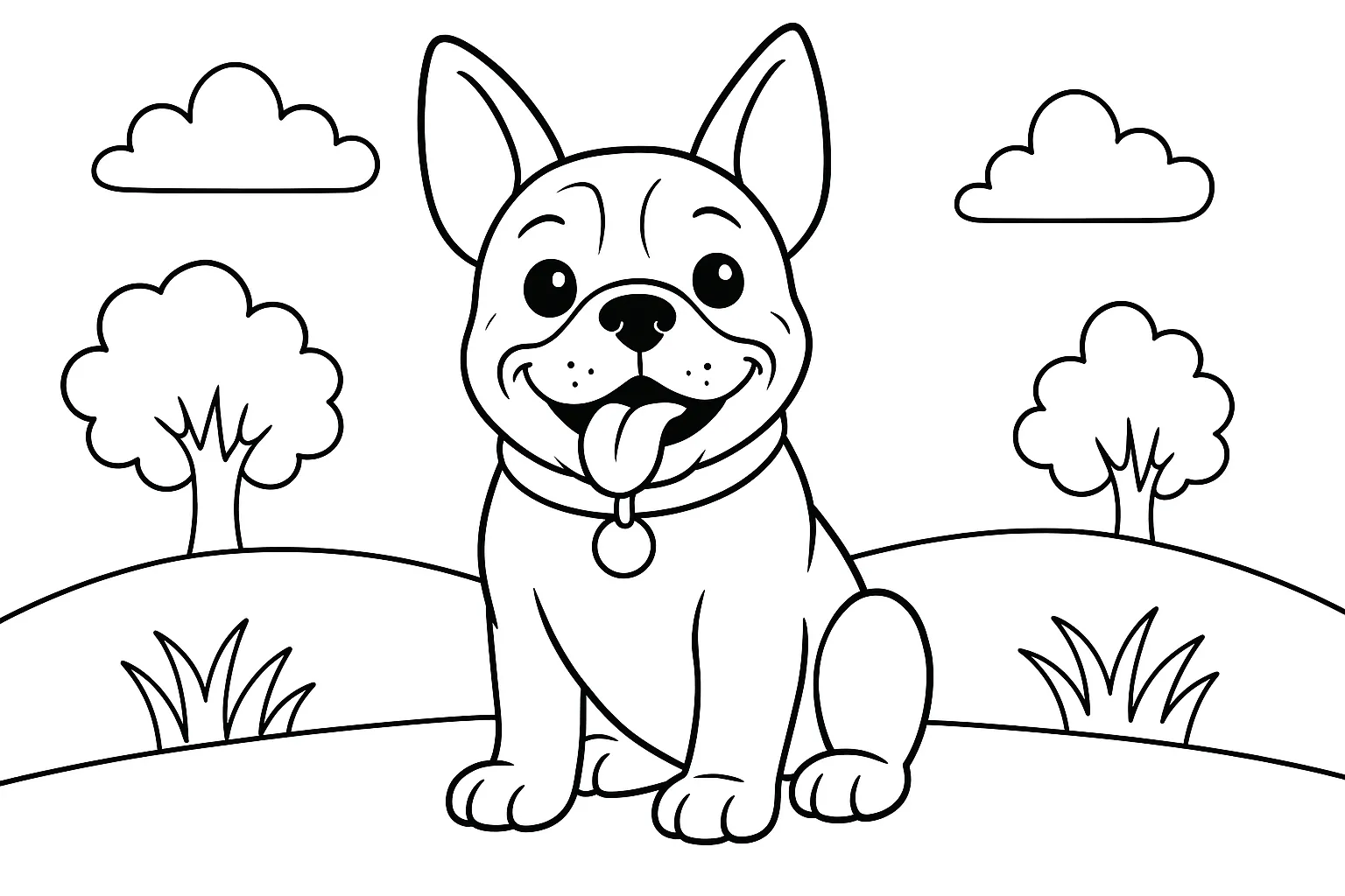 Fransız Bulldog Köpek boyama sayfası