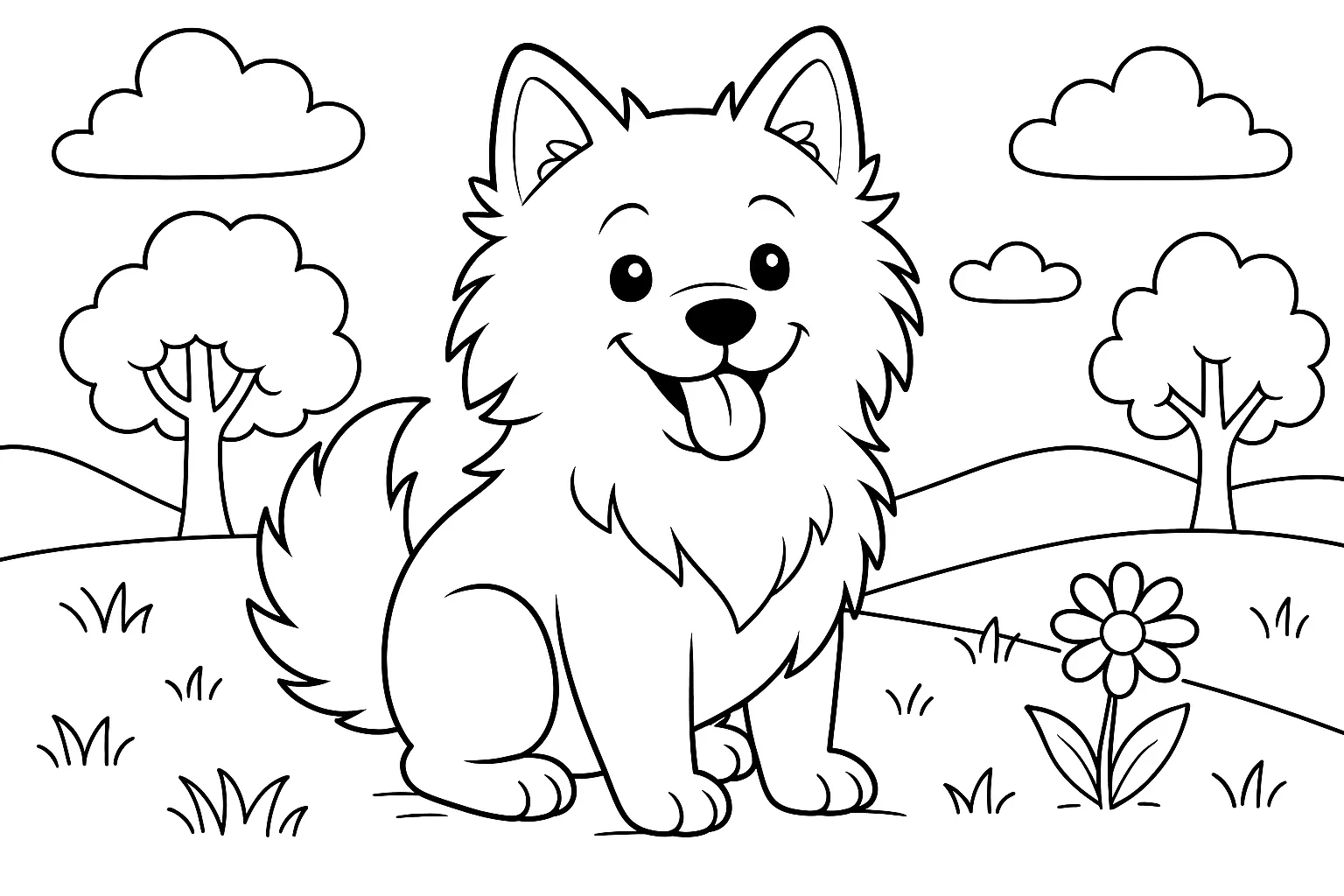 Pomeranian Köpek boyama sayfası