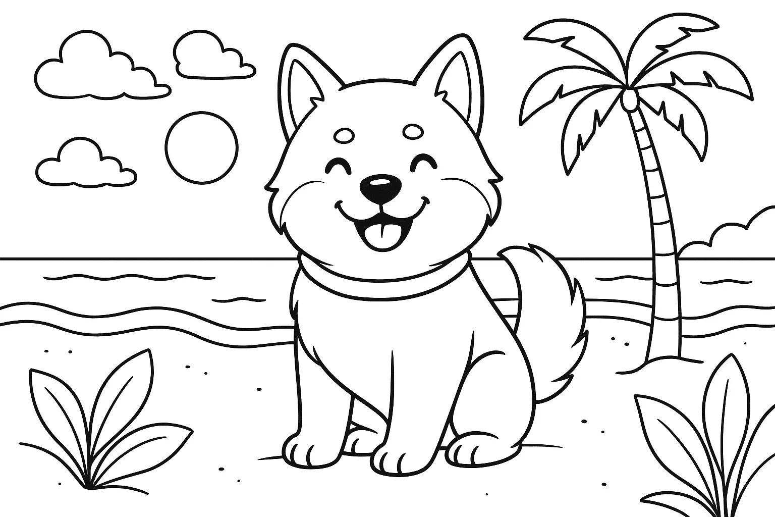 Shiba Köpek boyama sayfası