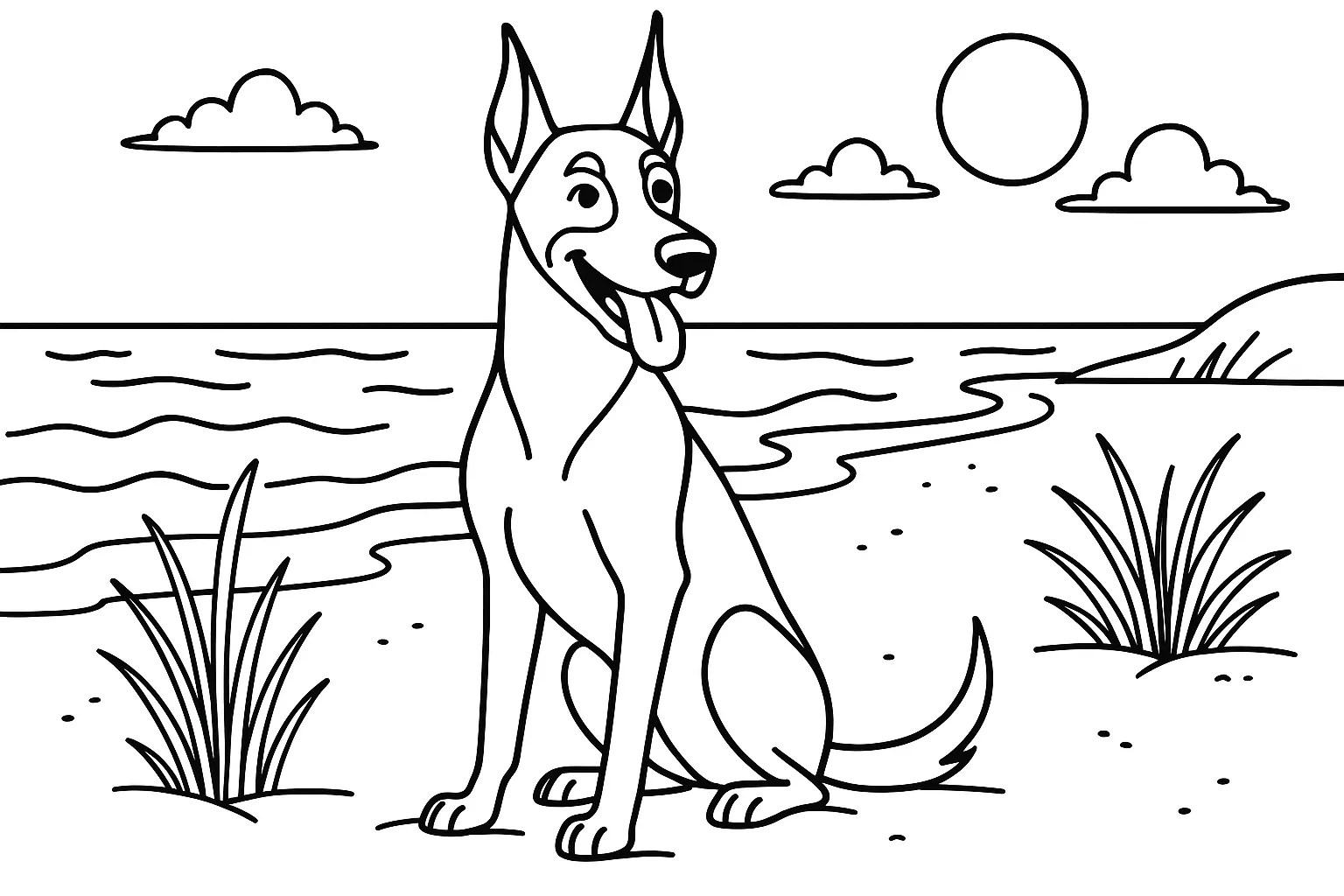 Doberman Köpek boyama sayfası