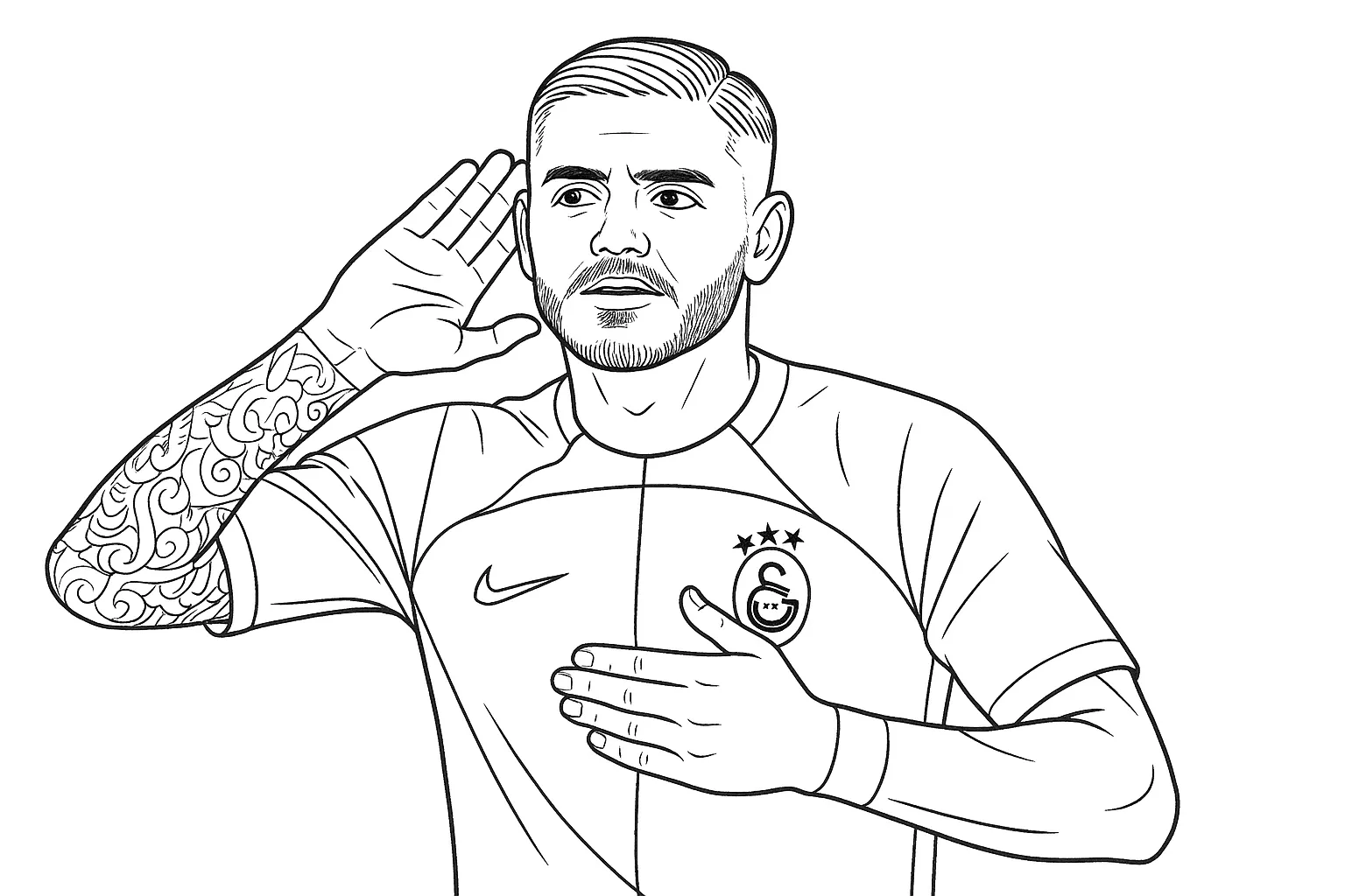 Mauro Icardi Gol Atıyor boyama sayfası