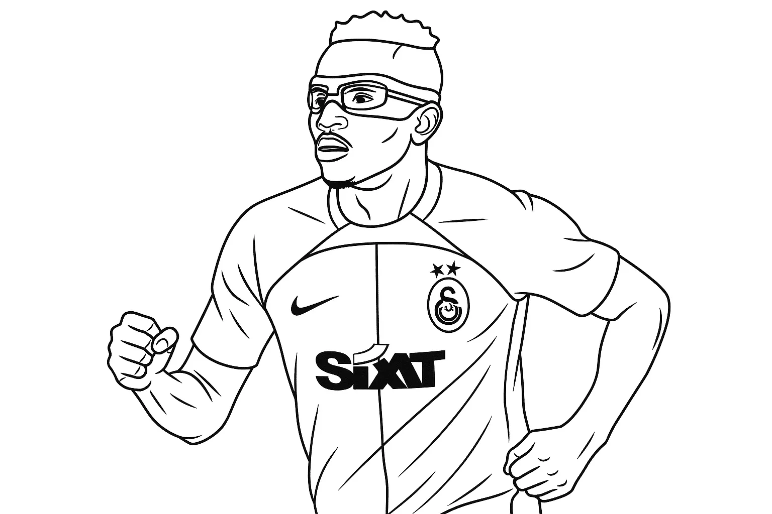 Futbolcu Victor Osimhen boyama sayfası