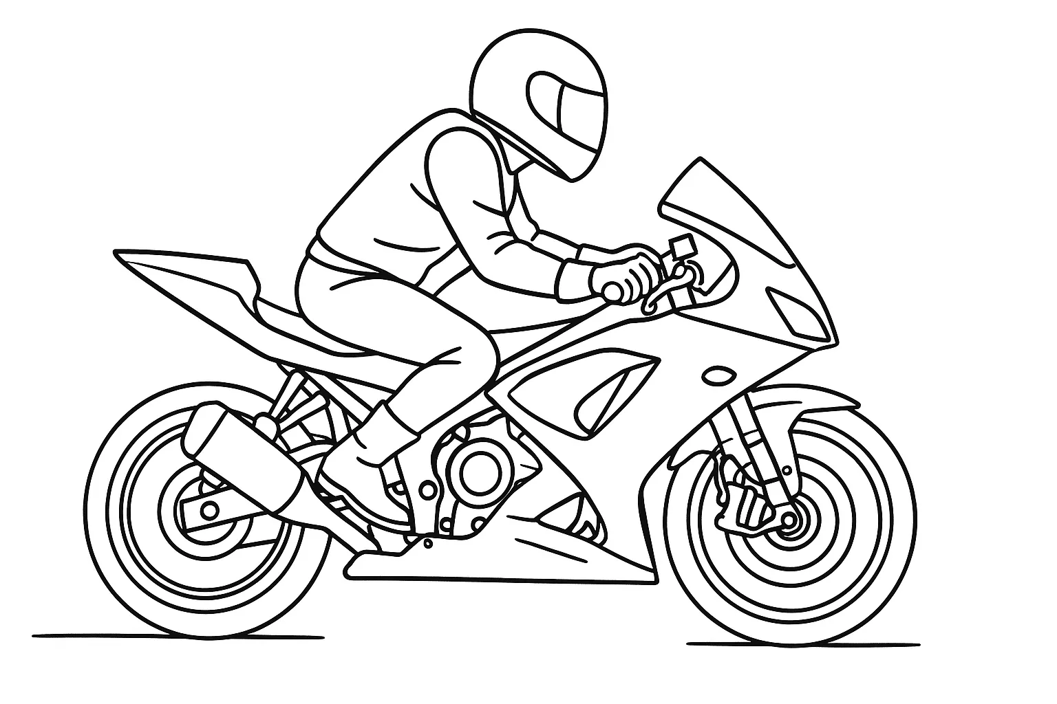 Spor Motosiklet boyama sayfası
