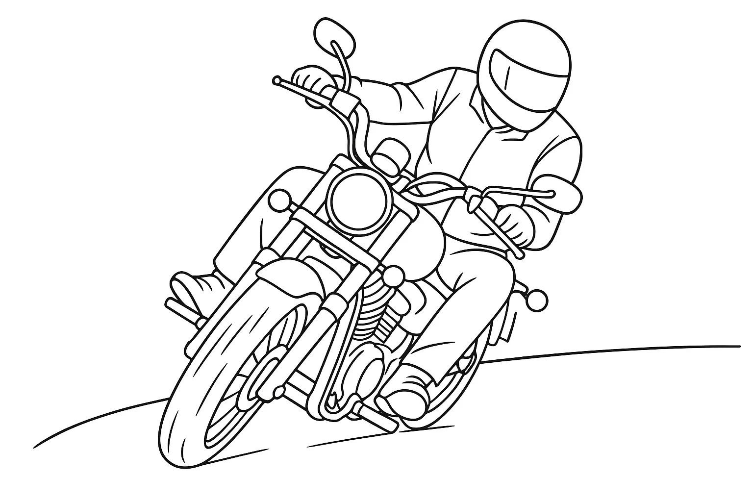 Viraj Dönen Motosiklet boyama sayfası