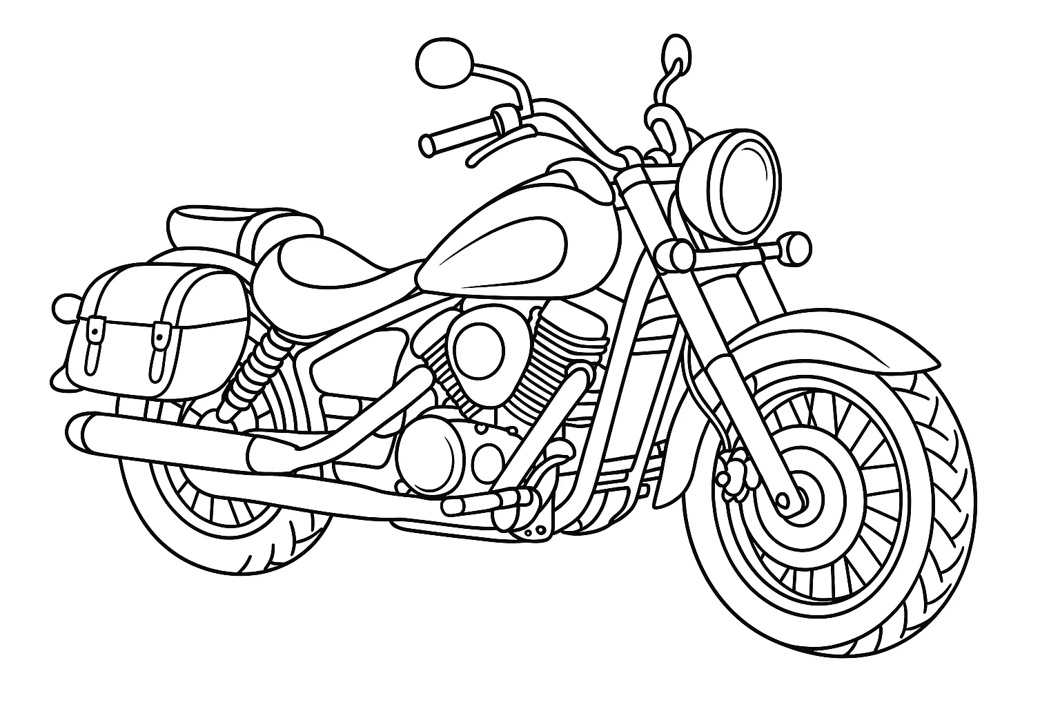 Kruzer Motosiklet boyama sayfası