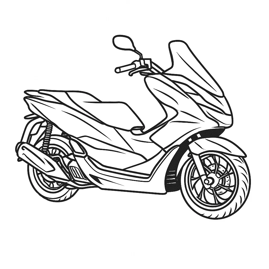 Honda PCX Motosiklet boyama sayfası