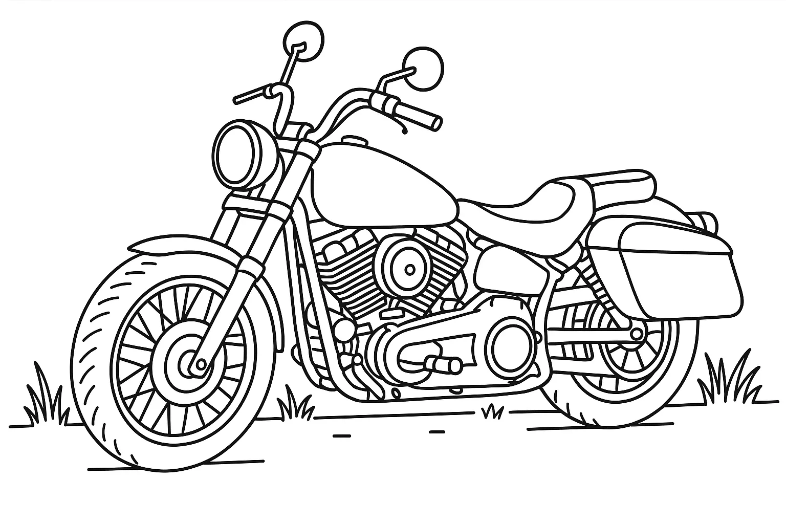 Harley Davidson Motosiklet boyama sayfası