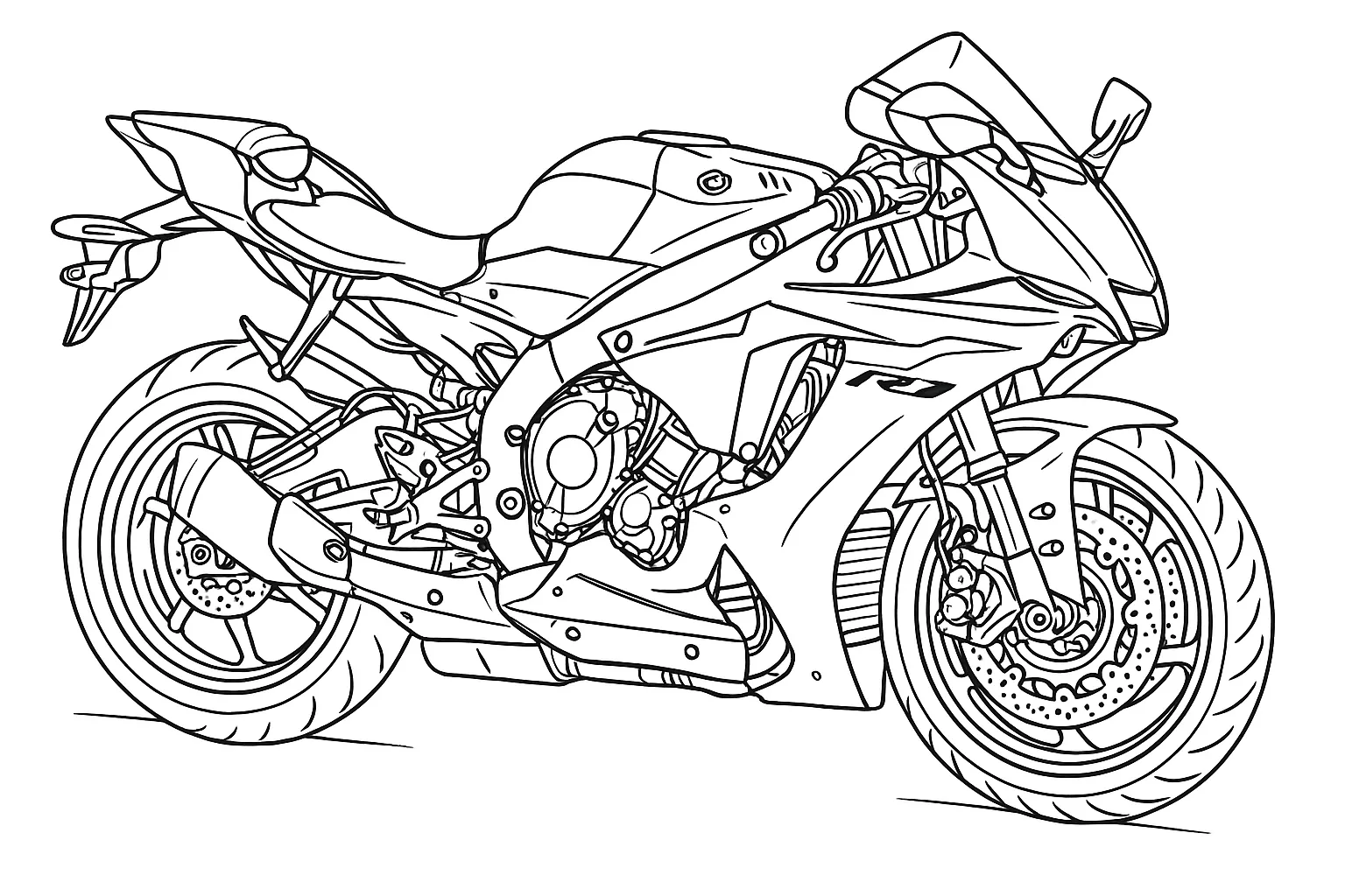 Yamaha YZF-R1 Motosiklet boyama sayfası