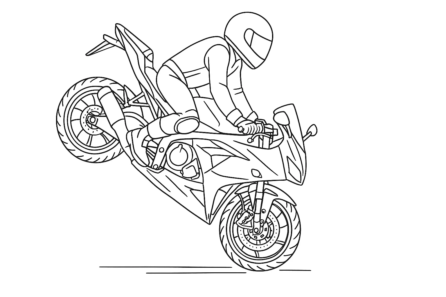Toprak Razgatlıoğlu Motosiklet ile Stoppie Hareketi boyama sayfası