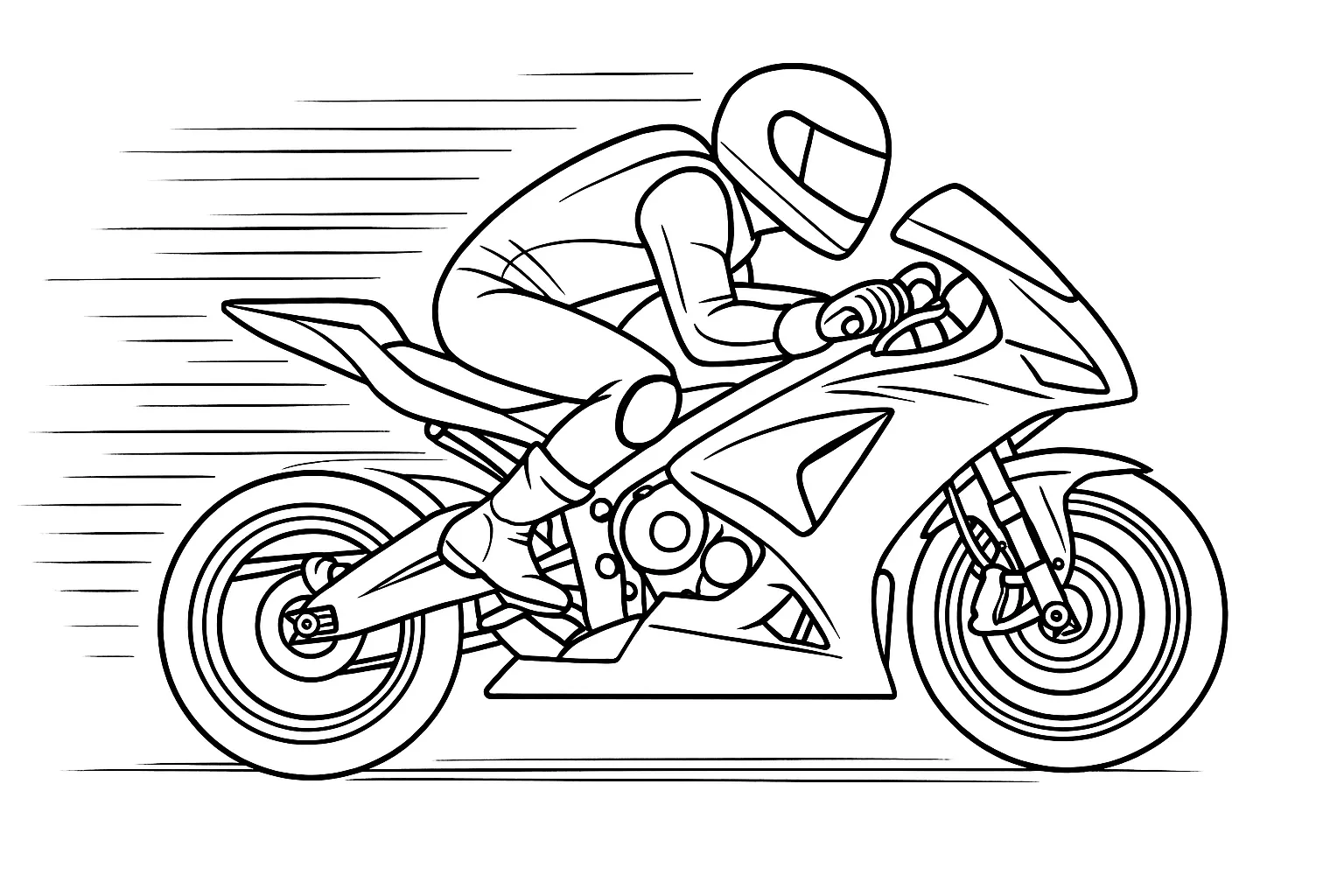350KM Hız Yapan Motosiklet boyama sayfası