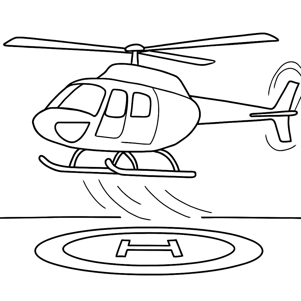 Kalkış Yapan Helikopter boyama sayfası