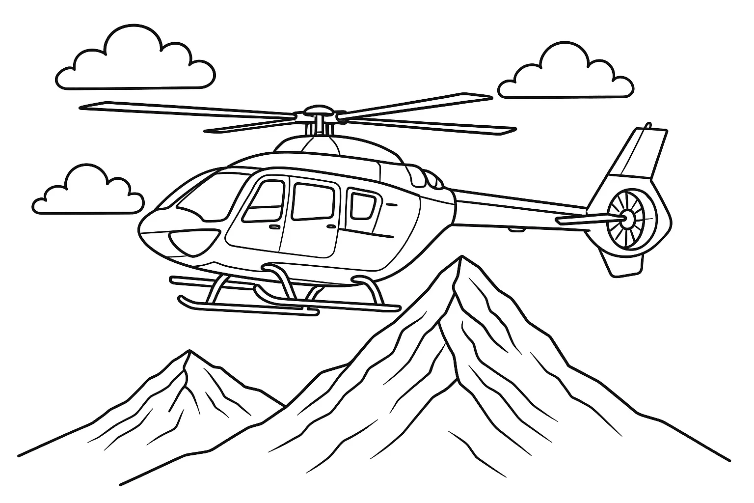 Heybetli Helikopter boyama sayfası