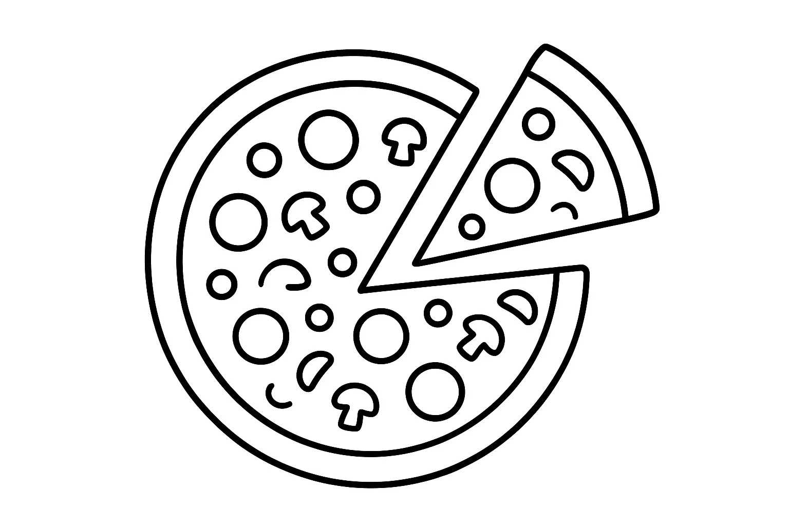 Okul Öncesi Dilimli Pizza boyama sayfası
