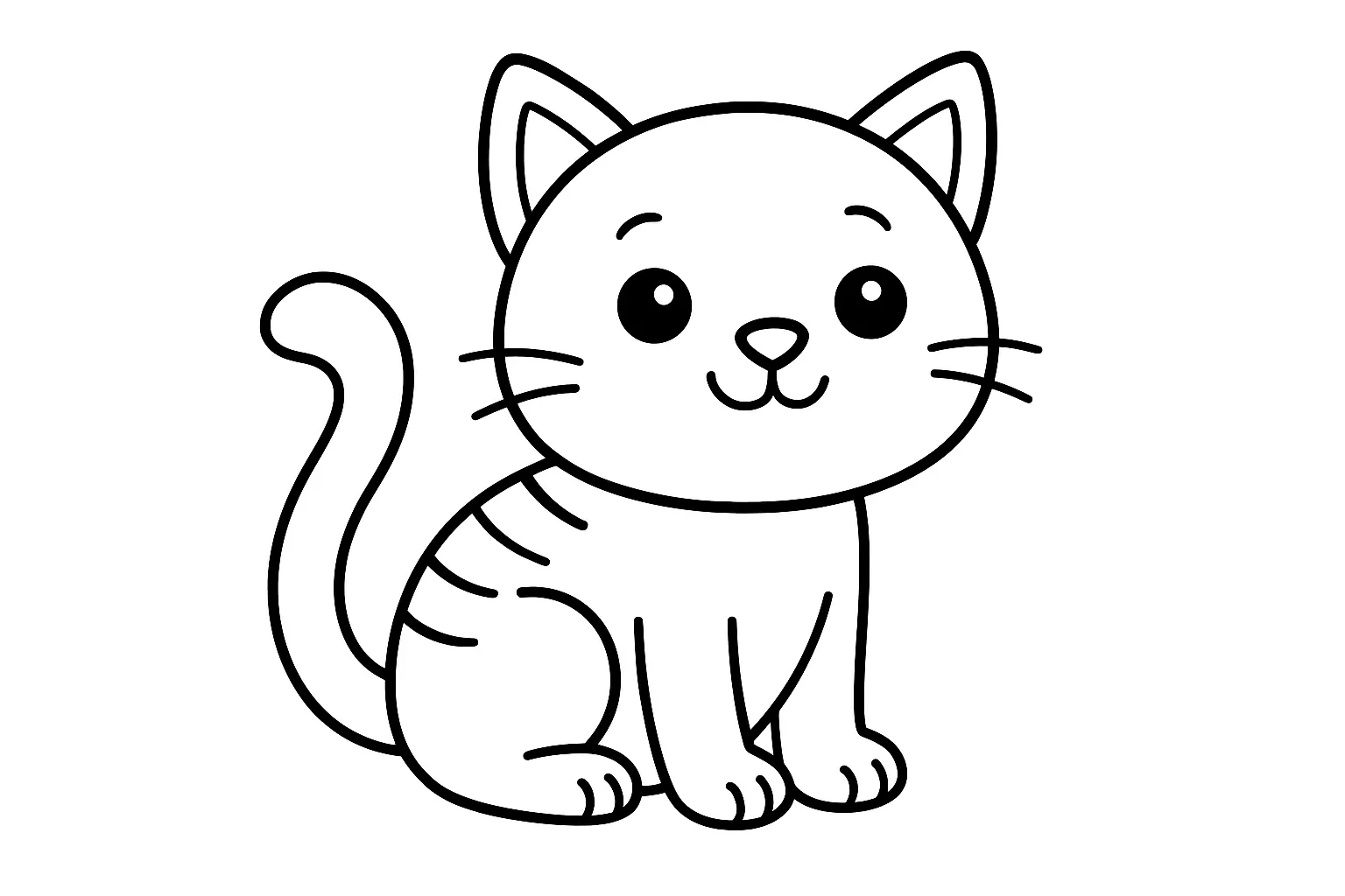 Okul Öncesi Tonton Kedi boyama sayfası