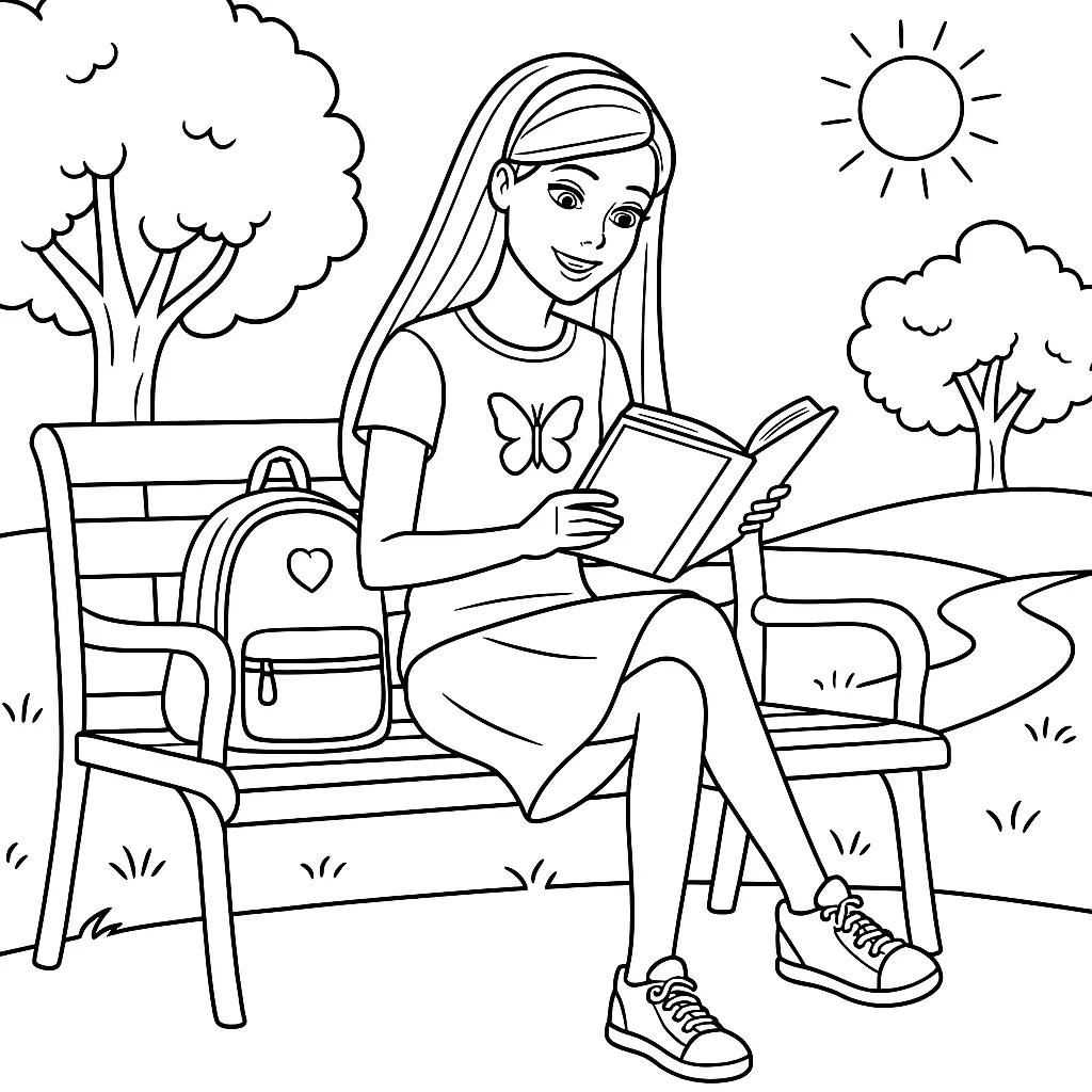 1.ci Sınıf Barbie boyama sayfası