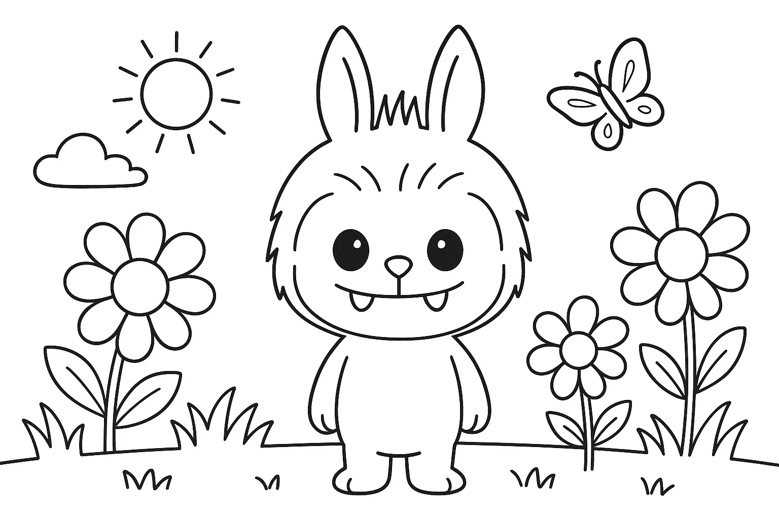 Harika Labubu boyama sayfası