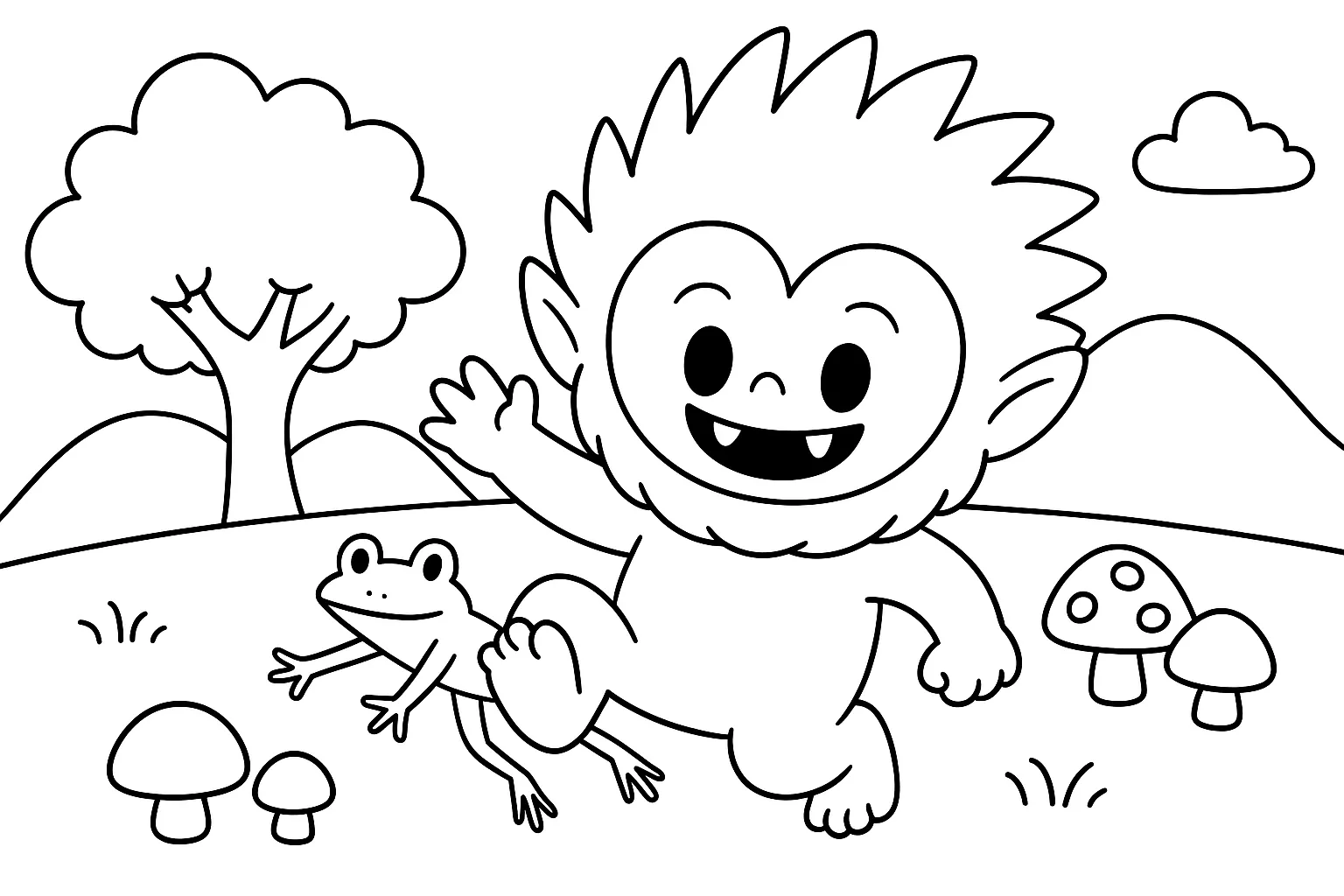 Labubu Arkadaşıyla Oynuyor boyama sayfası