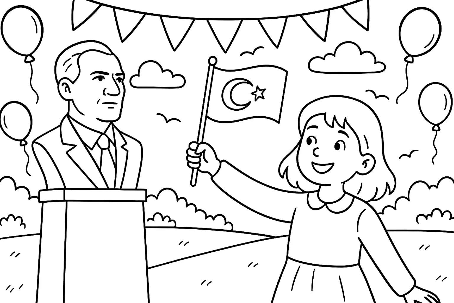 29 Ekim Cumhuriyet Bayramı boyama sayfası