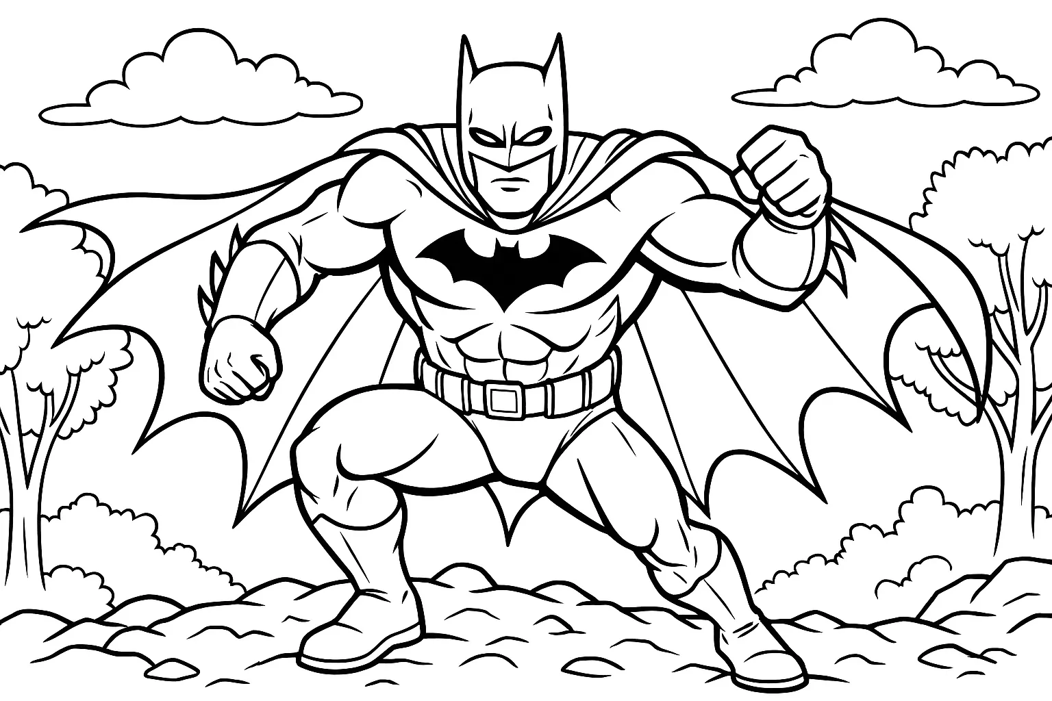 Güçlü Kahraman Batman boyama sayfası