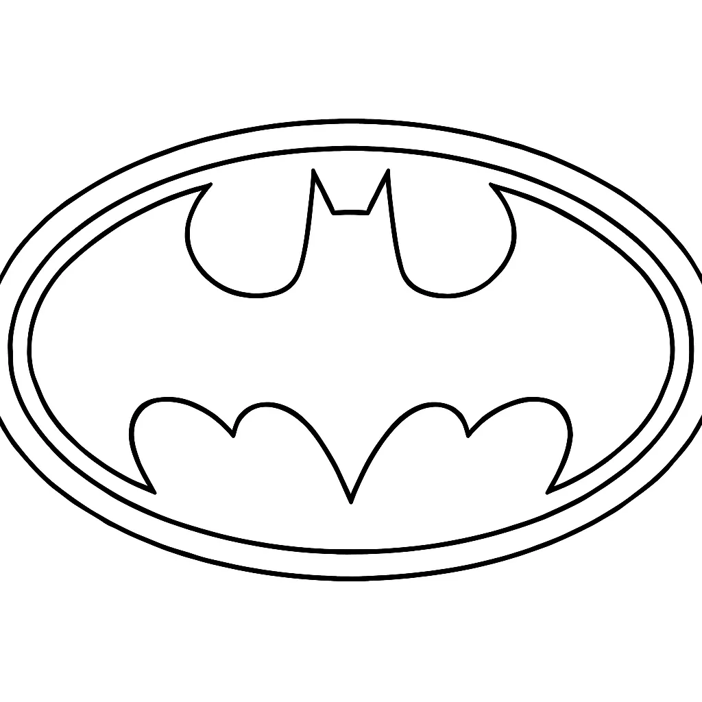 Siyah Beyaz Batman Amblemi boyama sayfası