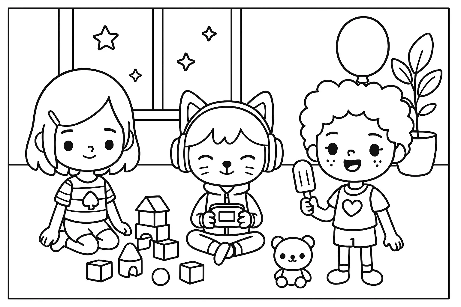 Toca Boca Oyuncak ve Dondurma Etkinliği boyama sayfası