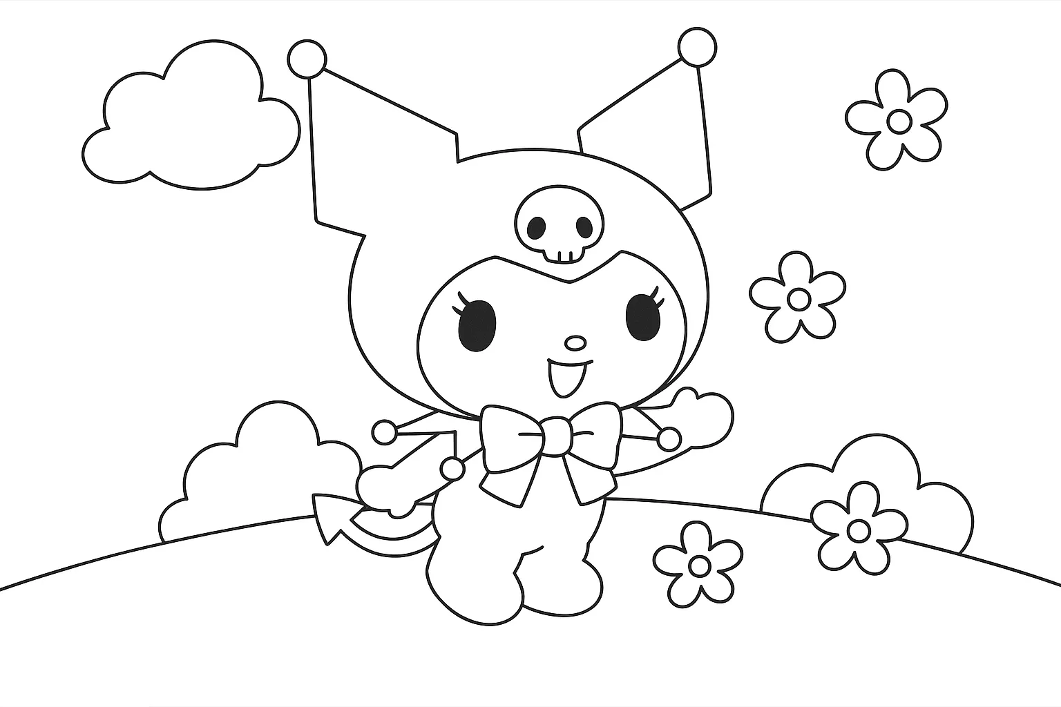 Kuromi ile Bahar Dansı boyama sayfası
