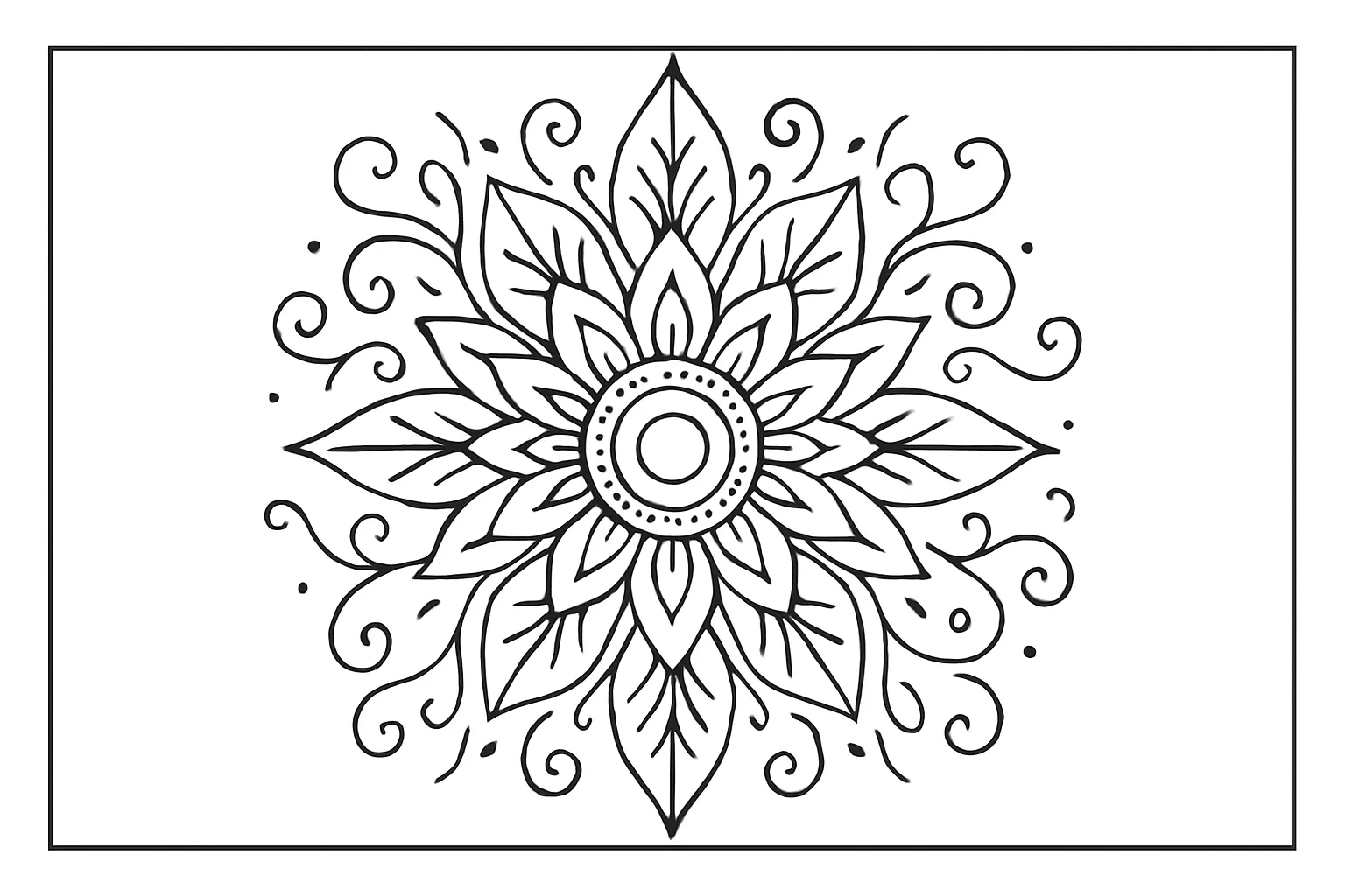 Karma Denge Mandala boyama sayfası