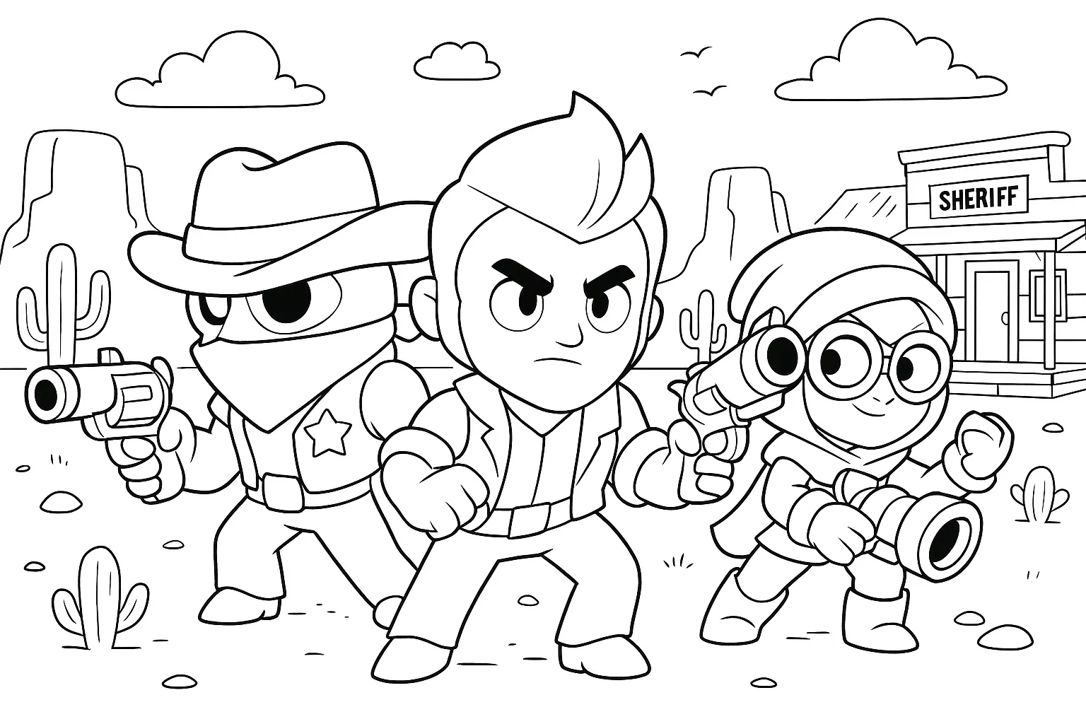 Brawl Stars Şerif Karakolu boyama sayfası