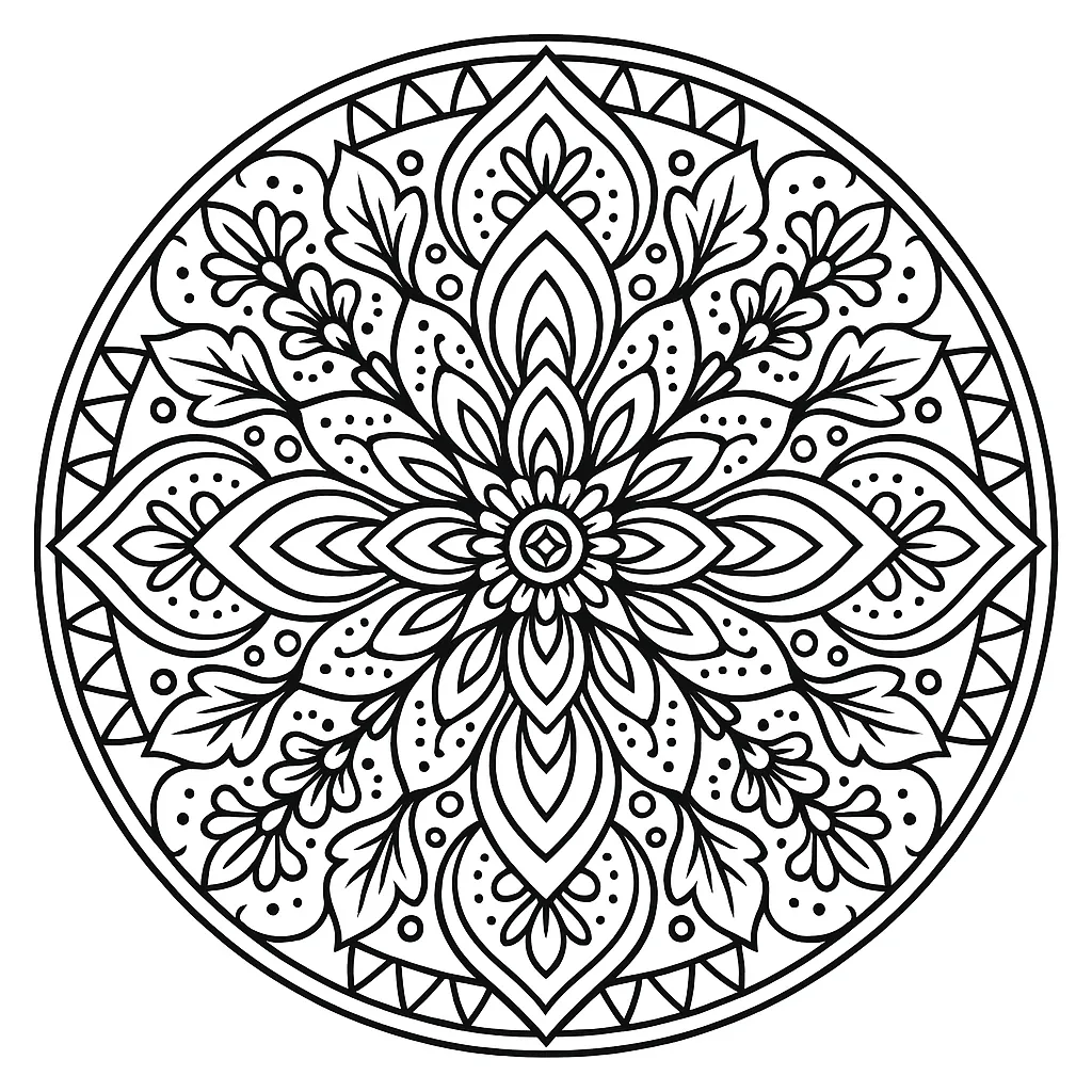 Yeni Pattern Mandala boyama sayfası