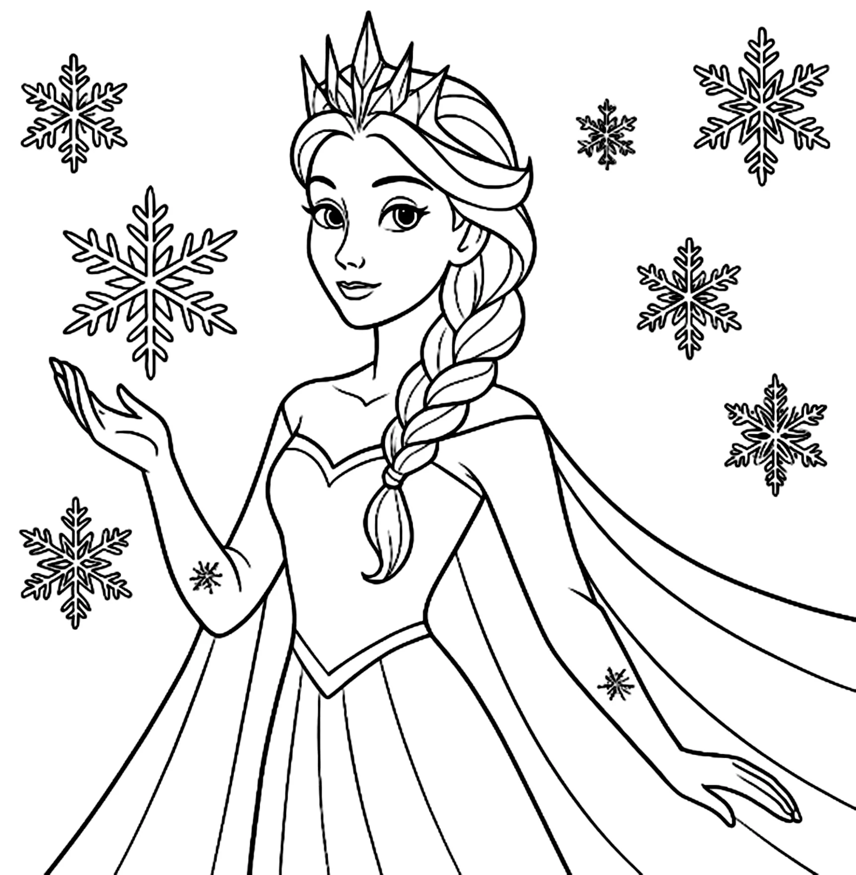 Karlar Kraliçesi Elsa boyama sayfası