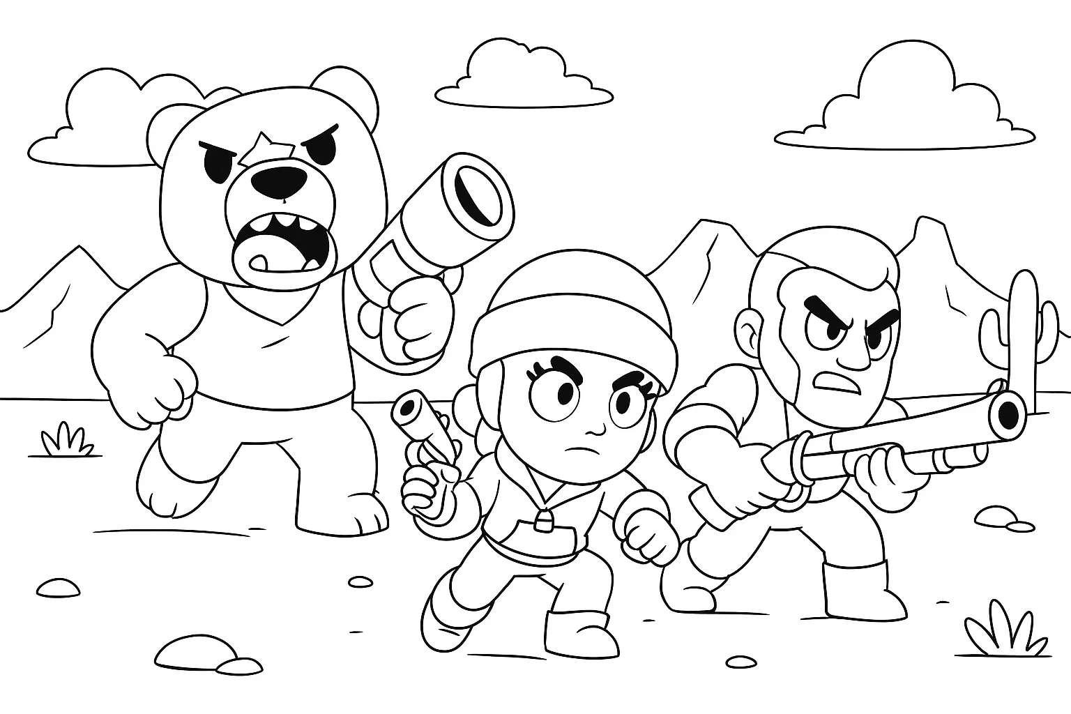 Brawl Stars Dağ Görevi boyama sayfası